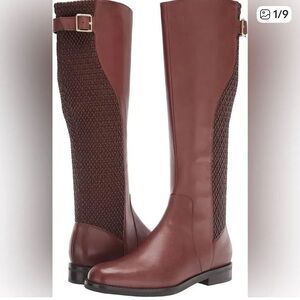 NEW Cole Haan Idah Leather Equestrian Knee High Riding Boots Chestnut size 7.5